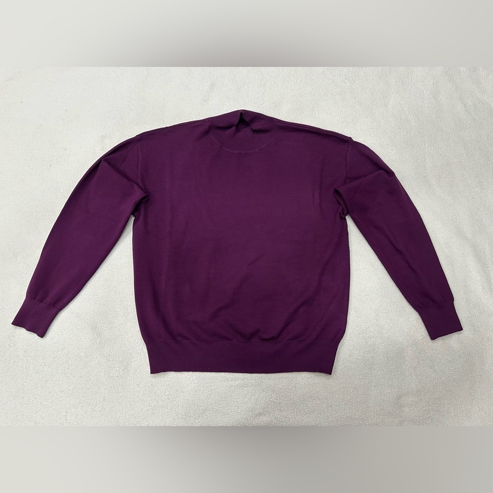 Women’s Purple Sweater Turtleneck Long Sleeve Elastic Size L
